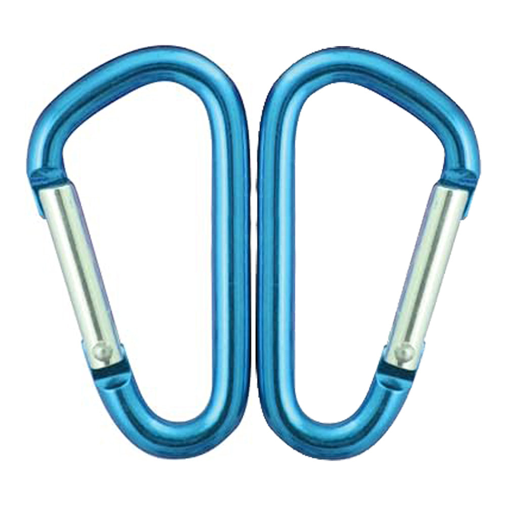 2 Stück Mini Karabiner D-Form Blau