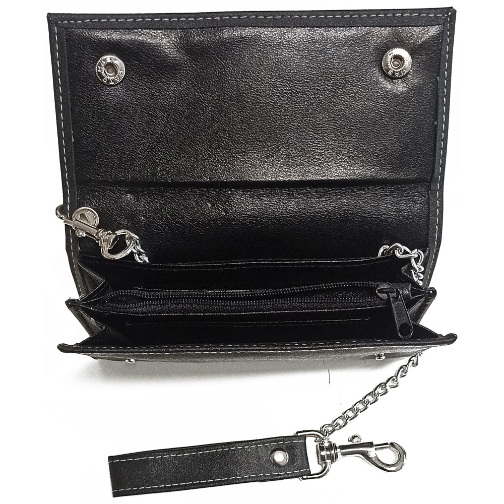 Geldbeutel in Schwarz mit Kette
