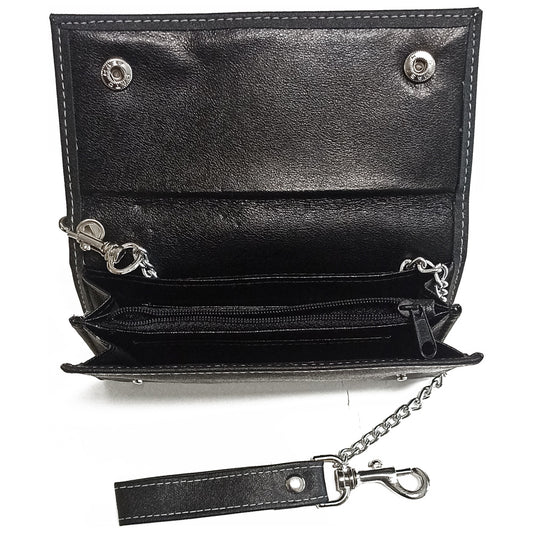 Geldbeutel in Schwarz mit Kette