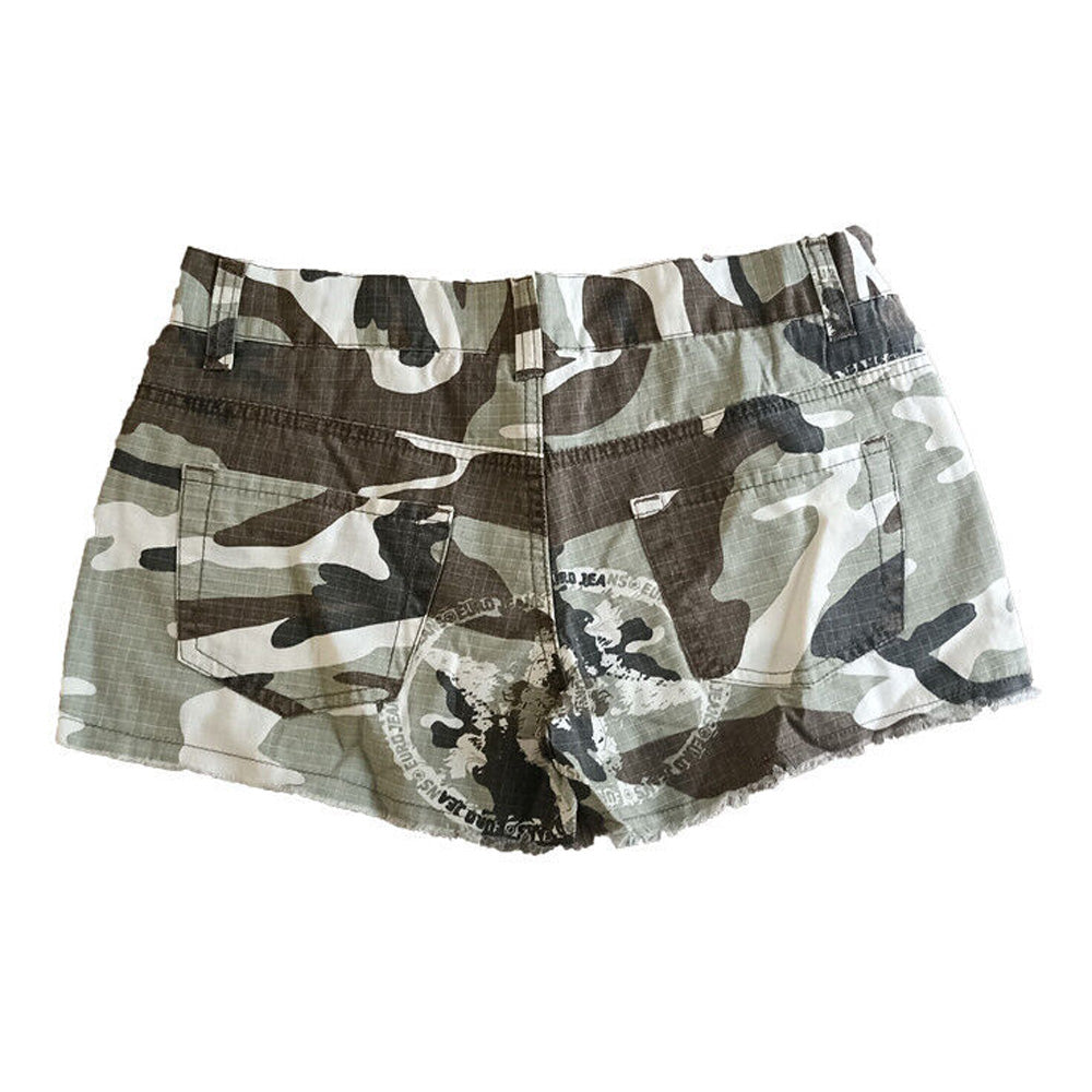 MFH Damen Hot-Pants in der Farbe Browncamo Stonewashed