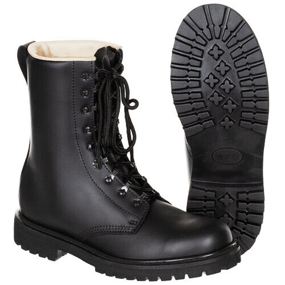 MFH Kampstiefel Schwarz in Größe 38 aus Leder