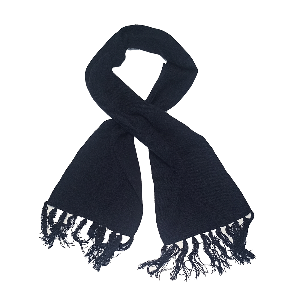 MFH Schal Feinstrick mit Fransen Blau