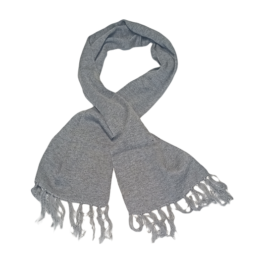 MFH Schal Feinstrick mit Fransen Grau