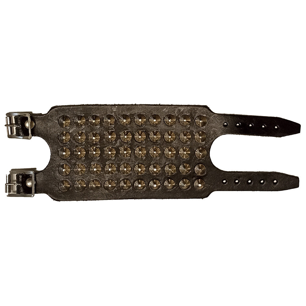 Nietenarmband aus Leder mit 5 Reihen Spitznieten