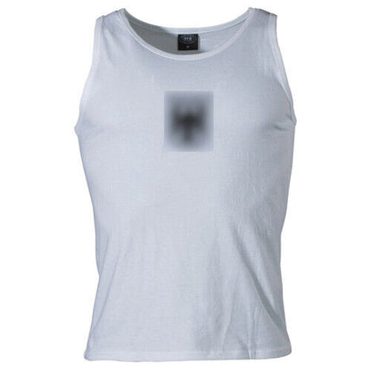 Bundeswehr Tank Top mit Adler in der Farbe Weiß. Sporthemd, Achselshirt, Muskelshirt