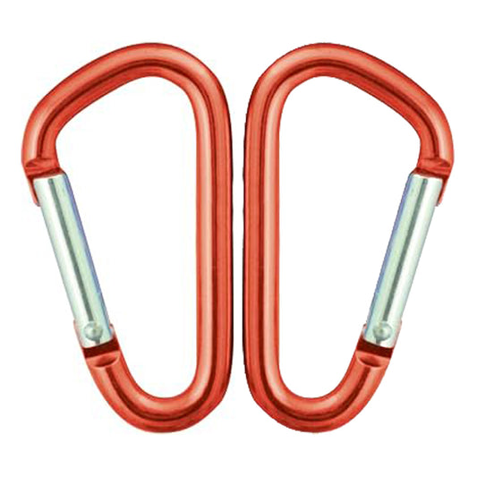 2 Stück Mini Karabiner D-Form Rot