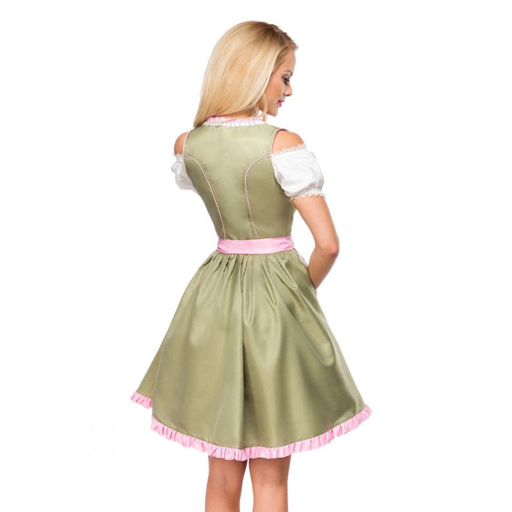 Dirndline Blümchendirndl Grün-Pink