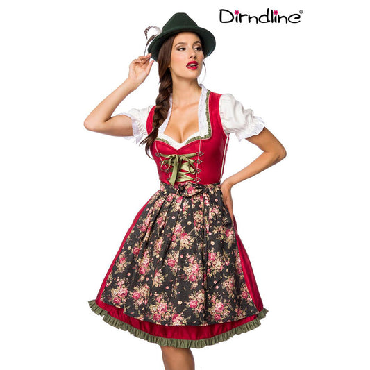 Dirndline Denim Dirnd Rot-Grün