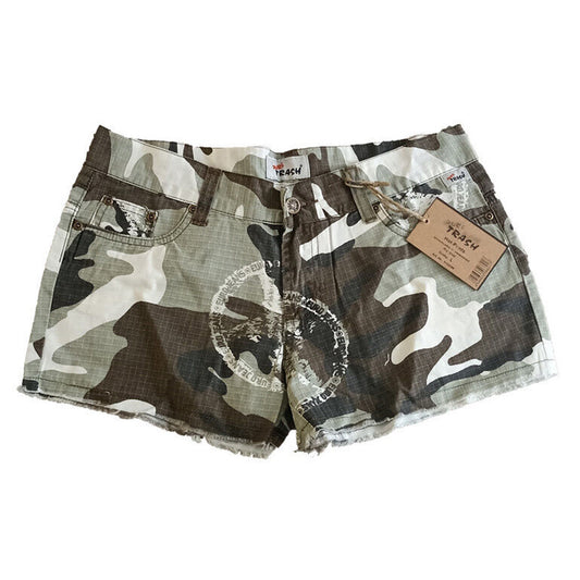 MFH Damen Hot-Pants in der Farbe Browncamo Stonewashed