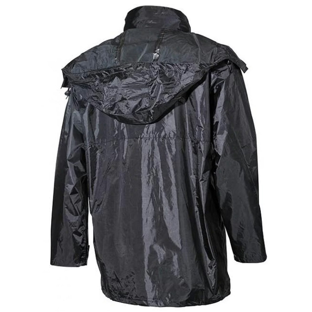MFH Regenjacke Schwarz hinteransicht