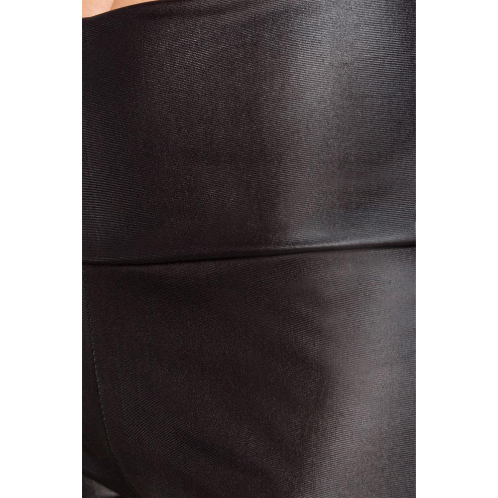 Damen Wetlook Leggings Schwarz Ocultica