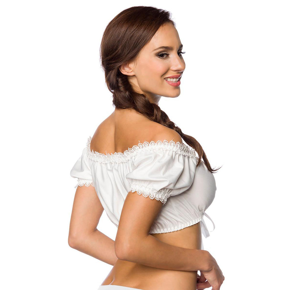 Schulterfreie Dirndlbluse Weiß von Dirndline