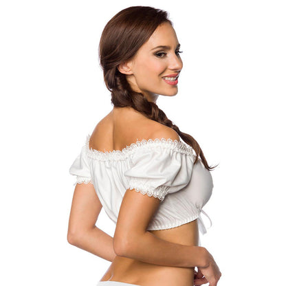 Schulterfreie Dirndlbluse Weiß von Dirndline